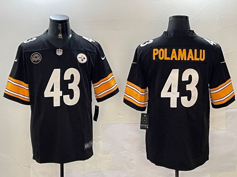 Men Pittsburgh Steelers #43 Polamalu Black Second generation 2024 Nike Limited NFL Jersey style 01042->pittsburgh steelers->NFL Jersey
